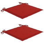 vidaXL Chaises de jardin avec coussins lot de 2 Teck solide et acier