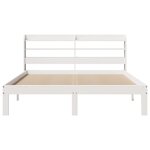 vidaXL Cadre de lit avec tête de lit blanc 135x190 cm bois pin massif