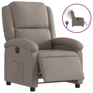 vidaXL Fauteuil inclinable électrique Taupe Tissu
