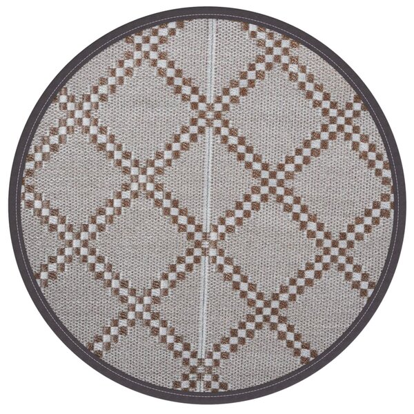 vidaXL Tapis d'extérieur marron Ø120 cm PP