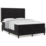 Lit Box Spring vidaXL avec Matelas Noir 160x200 cm Velours