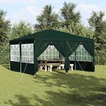 vidaXL Tente de fête Vert  Blanc 400 x 400 x 266 cm Polyester  Acier