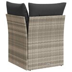 vidaXL Canapé d'angle de jardin et coussins gris clair résine tressée