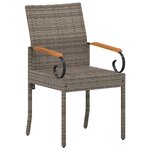 vidaXL Chaises de jardin avec coussin 2 Pièces Gris et Gris foncé