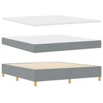 vidaXL Lit Box Spring avec Matelas Gris Clair Super King Tissu