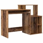 vidaXL Bureau avec Rangement Bois Ancien 120.5 x 44 x 88.5 cm