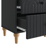 vidaXL Cabinet de chevet avec tiroir 2 Pièces Noir 43 x 34 5 x 48 cm