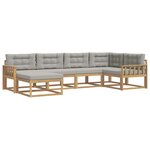 vidaXL Ensemble de canapés d'extérieur 5 Pièces Blanc et gris clair