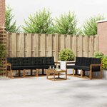vidaXL Ensemble de canapés d'extérieur 8 pc Naturel et Noir