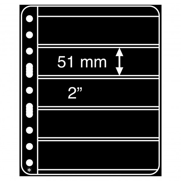 Feuilles extra rigide Vario-Plus Leuchtturm à 5 bandes noires.