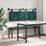 vidaXL Tête de lit suspendue Avec lumière LED Vert foncé Tissu