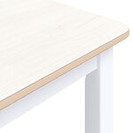 vidaXL Table à manger Blanc et marron 114x71x75 cm Bois d'hévéa massif