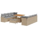 vidaXL Ensemble de canapé de jardin 11 Pièces Beige  Gris clair