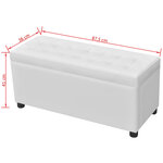 vidaXL Pouf de rangement Cuir synthétique Blanc