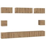 vidaXL Ensemble meuble TV 8 Pièces Chêne artisanal Bois d'ingénierie