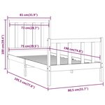 vidaXL Cadre de lit sans matelas blanc 75x190 cm bois massif