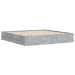 vidaXL Cadre de lit à tiroirs gris béton 160x200 cm bois d'ingénierie
