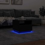 vidaXL Table basse avec lumières LED noir 50x49x40 cm
