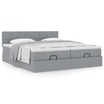 VidaXL Cadre de lit ottoman et matelas gris clair 200x200cm tissu