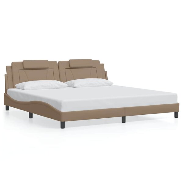 vidaXL Cadre de lit Viana sans matelas cappuccino 200x200 cm similicuir