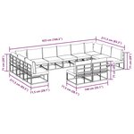 vidaXL Ensemble de canapé de jardin avec coussin 12 Pièces Noir Aluminium