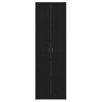 vidaXL Armoire de bureau en chêne noir 60 x 32 x 190 cm  faite en bois reconstitué.