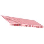 vidaXL Tissu de remplacement pour auvent rayures rouges et blanches