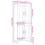 vidaXL Buffet haut Chêne sonoma 69 5x34x180 cm Bois d'ingénierie