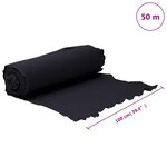 vidaXL Membrane géotextile noir 1 x 50 m fibre de polyester