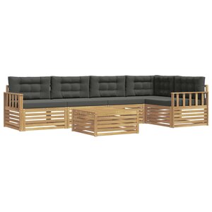 vidaXL Ensemble de canapés d'extérieur 6 pc Blanc et anthracite