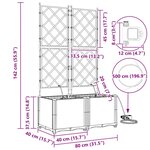 vidaXL Pots de jardin Gris 80 x 40 x 142 cm Acier