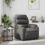 vidaXL Fauteuil de massage inclinable Gris Similicuir