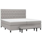 vidaXL Sommier à lattes de lit avec matelas Gris clair 200x200cm Tissu