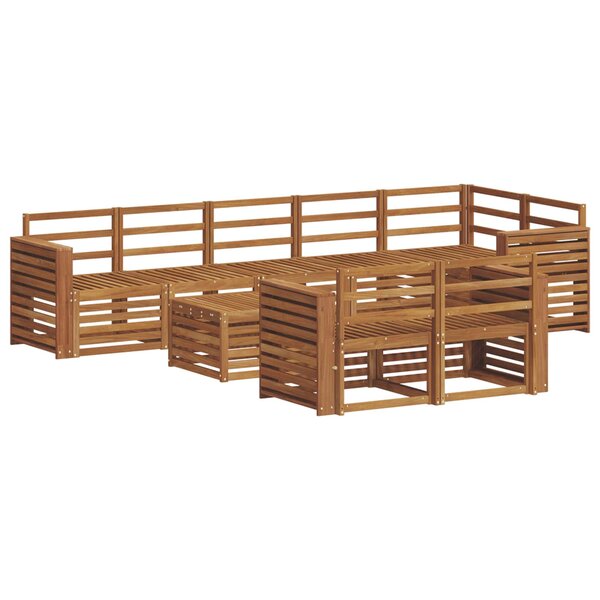 vidaXL Ensemble de canapés d'extérieur 9 pc Naturel Polyester