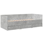 vidaXL Lit de jour avec tiroirs sans matelas gris béton 90x200 cm