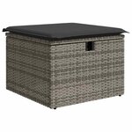 vidaXL Salon de jardin 9 Pièces avec coussins gris résine tressée