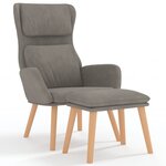 vidaXL Chaise de relaxation avec tabouret Gris clair Velours