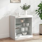 vidaXL Buffet avec lumières LED blanc 60 5x37x67 cm