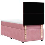 vidaXL Sommier à lattes de lit avec matelas Rose 90x200 cm Velours