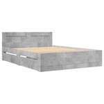 vidaXL Cadre de lit et tête de lit sans matelas gris béton 140x200 cm