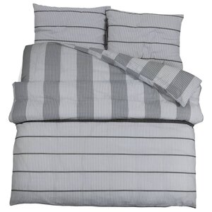 vidaXL Ensemble de housse de couette Gris 140x200 cm Coton