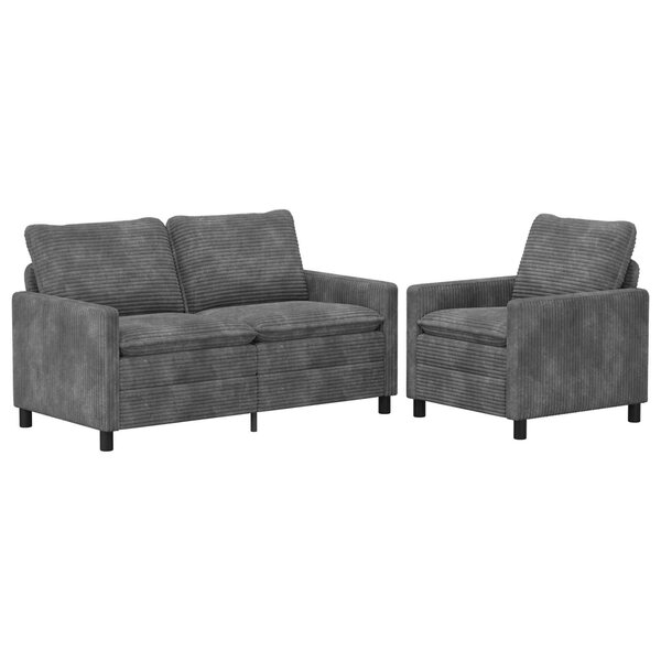 vidaXL Ensemble de Canapés 2 Pièces Gris clair Polyester