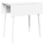 vidaXL Table à manger blanc bois massif et caoutchouc