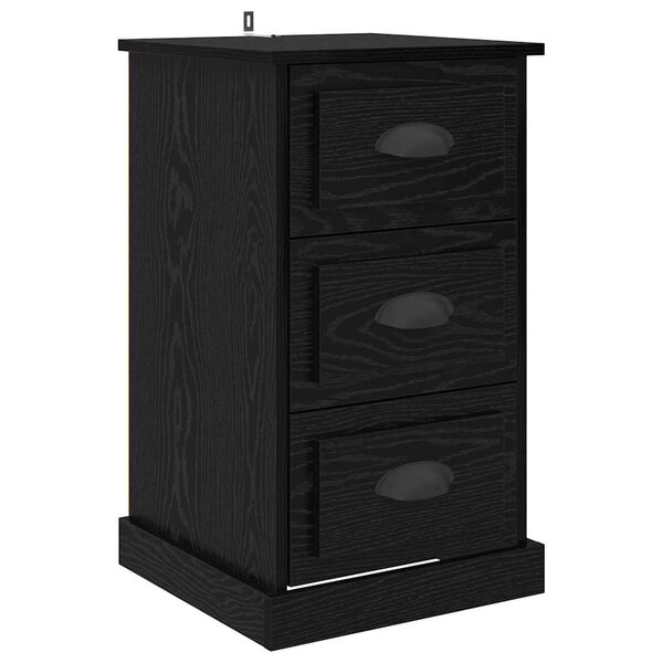 vidaXL Cabinet de chevet avec tiroir Chêne noir 39 x 39 x 67 5 cm
