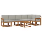 vidaXL Ensemble de canapés d'extérieur 7 pc Gris Naturel et Clair