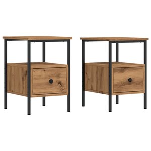 vidaXL Tables de chevet 2 Pièces chêne artisanal bois d'ingénierie