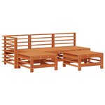 vidaXL Ensemble de salon de jardin 5 Pièces Brun cire Bois de pin massif