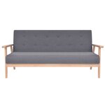 vidaXL Canapé à 3 places Tissu Gris foncé