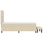 vidaXL Lit à ressorts avec matelas et banc crème 80x200 cm tissu