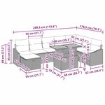 vidaXL Ensemble de canapé de jardin 9 Pièces Beige polyrotin